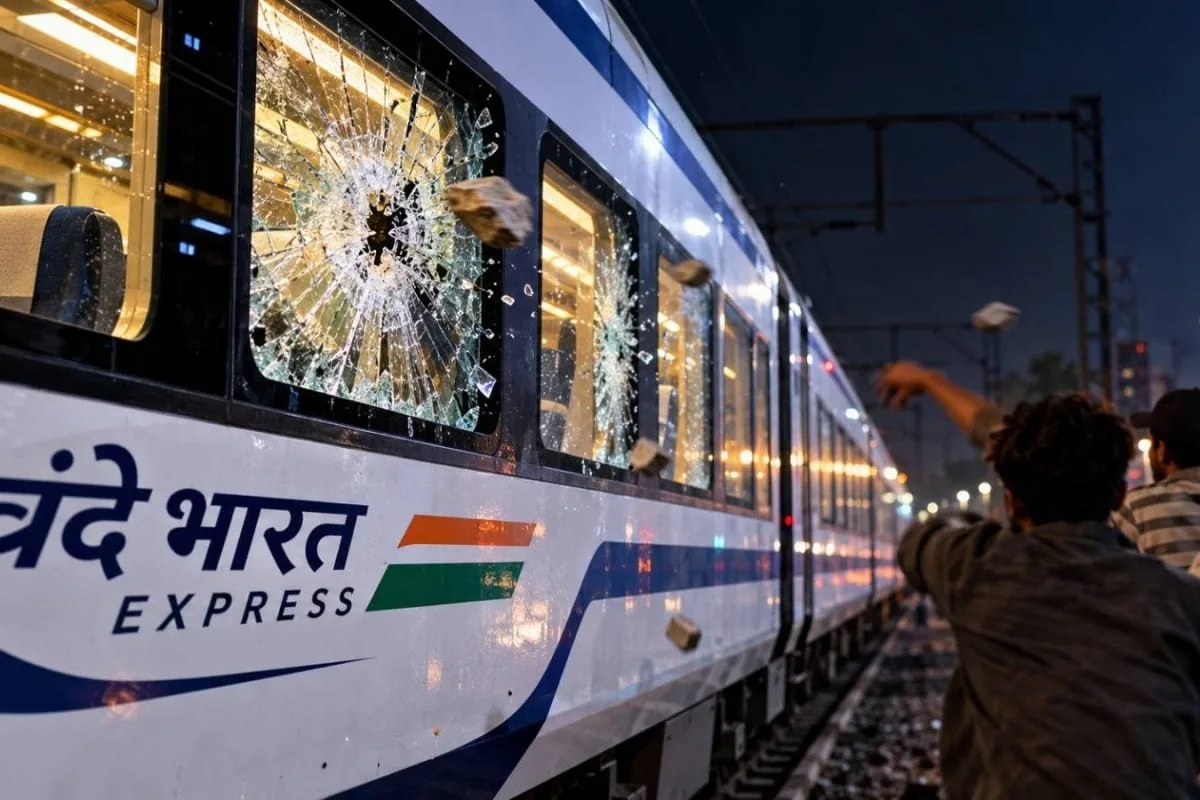 सूरत: वंदे भारत एक्सप्रेस पर बरसाए पत्‍थर, 3 शीशे हुए चकनाचूर, CCTV से हुई 3 आरोपियों की पहचान, अरेस्‍ट
